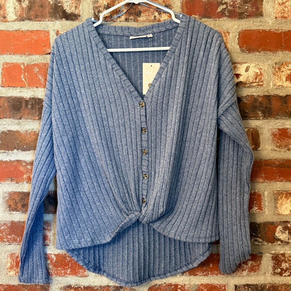 Kohl's Cyclone Blue Ribbed Cardigan